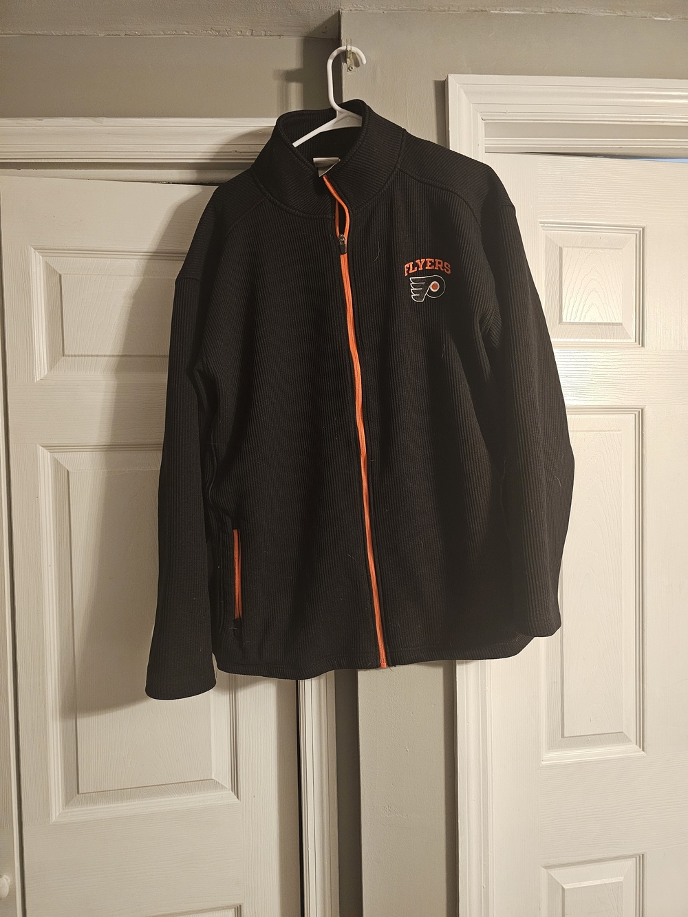 NHL Black Full-Zip Jacket with Orange Trim